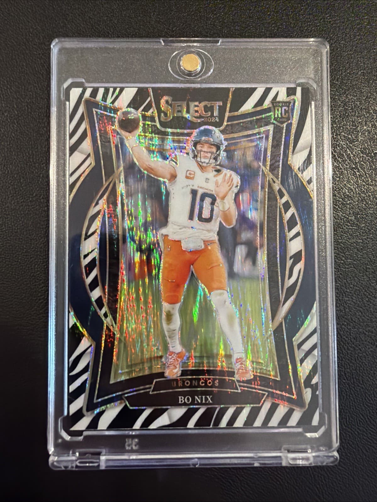 2024 Panini Select - Concourse Bo Nix #30 Zebra Shock Prizm (RC)