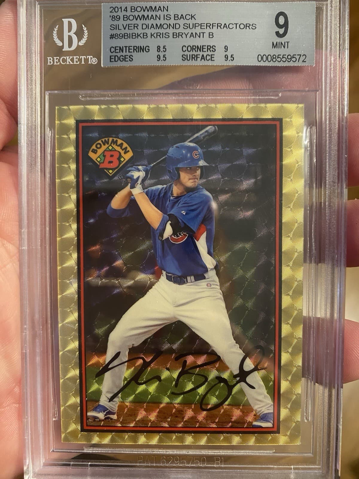 2014 Bowman 1989 Bowman Is Back Kris Bryant Rookie Rc Superfractor 1/1 BGS 9