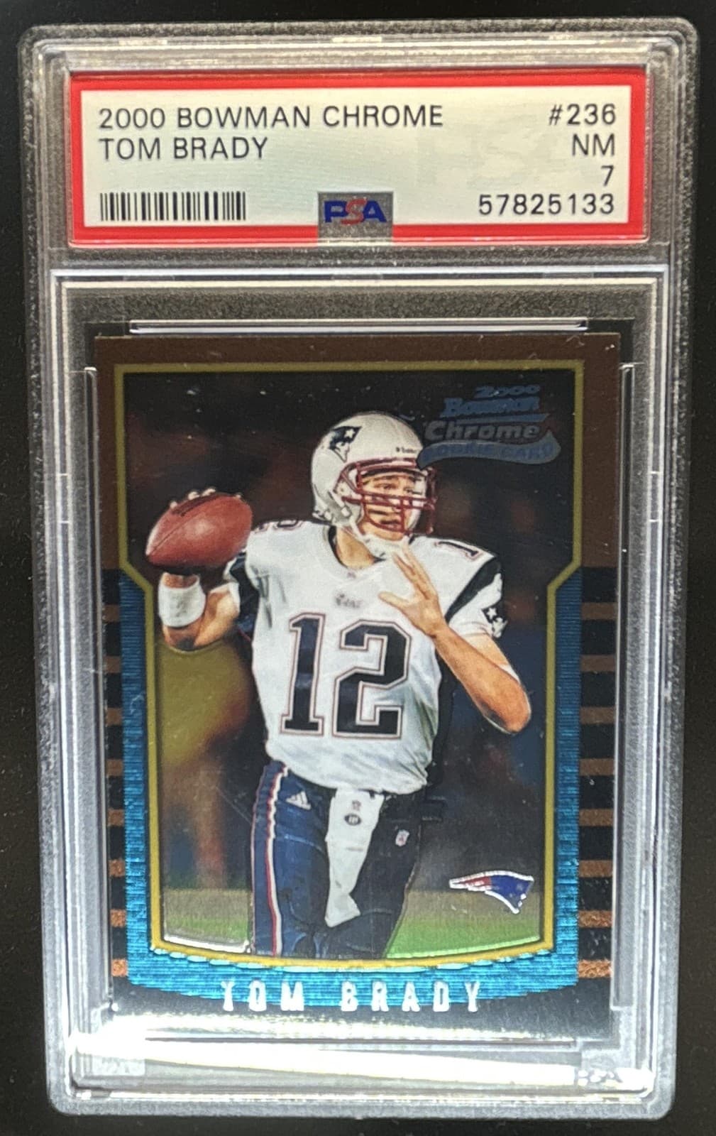 2000 Bowman Chrome Tom Brady Rookie RC #236 Patriots PSA 7