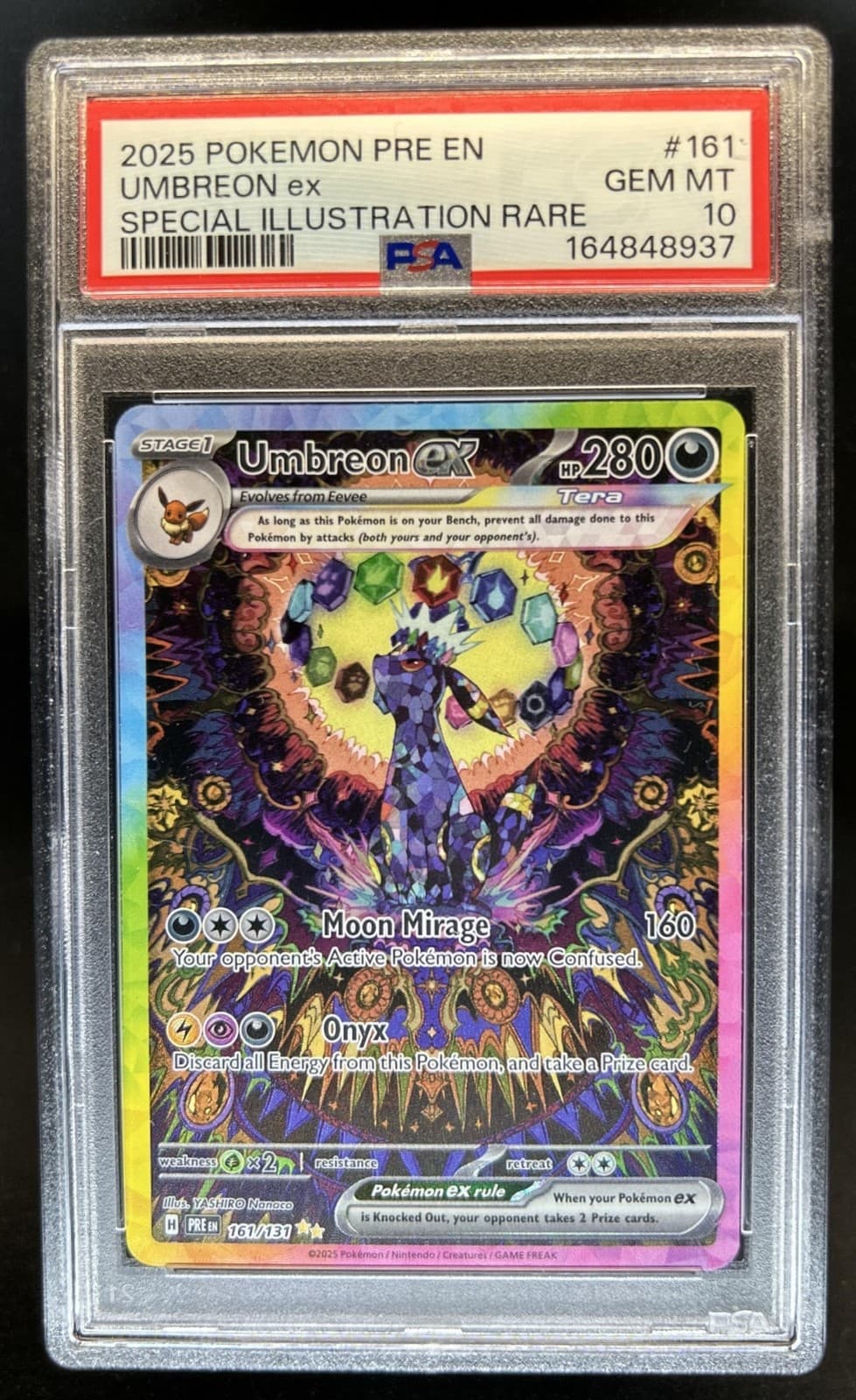 2025 Pokemon Prismatic Umbreon ex Special Illustration Rare #161/131 PSA 10
