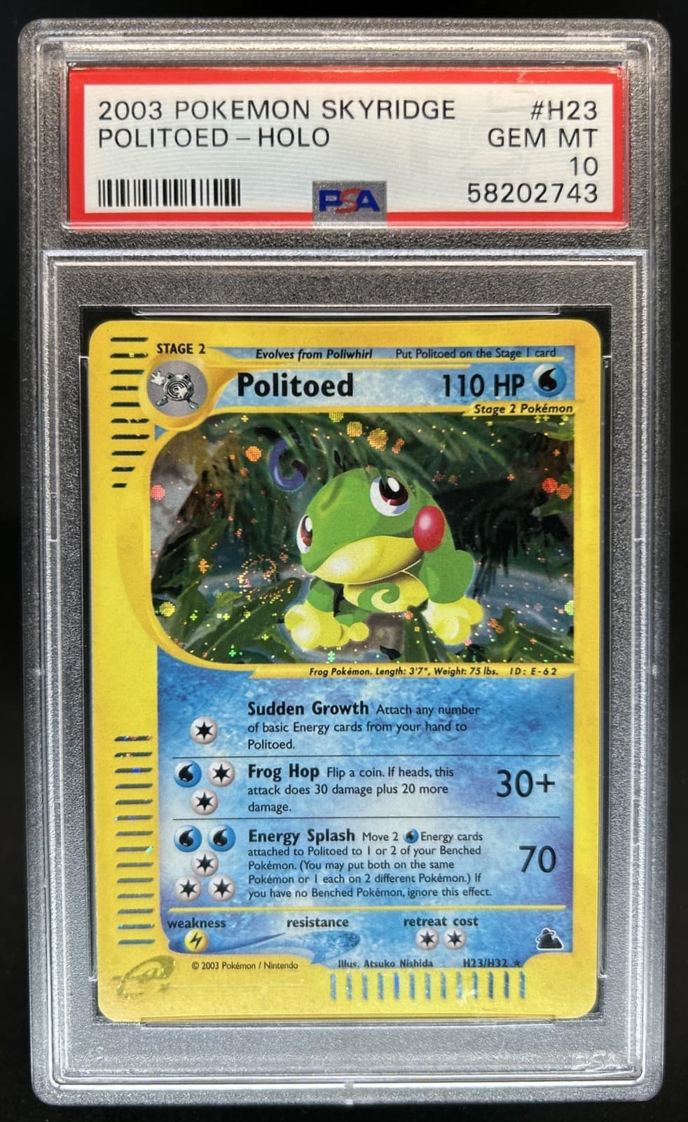 2003 Pokemon Skyridge Politoed Holo #H23/H32 PSA 10 GEM MINT