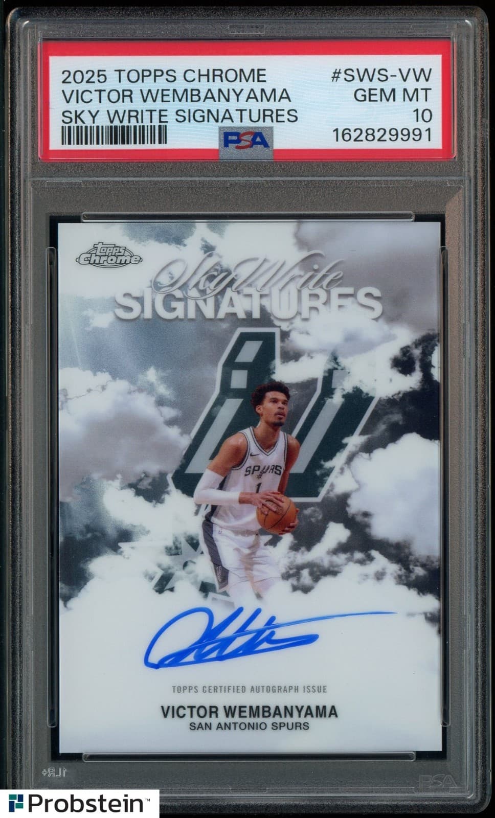 2025-26 Topps Chrome Sky Write Victor Wembanyama ON CARD AUTO PSA 10