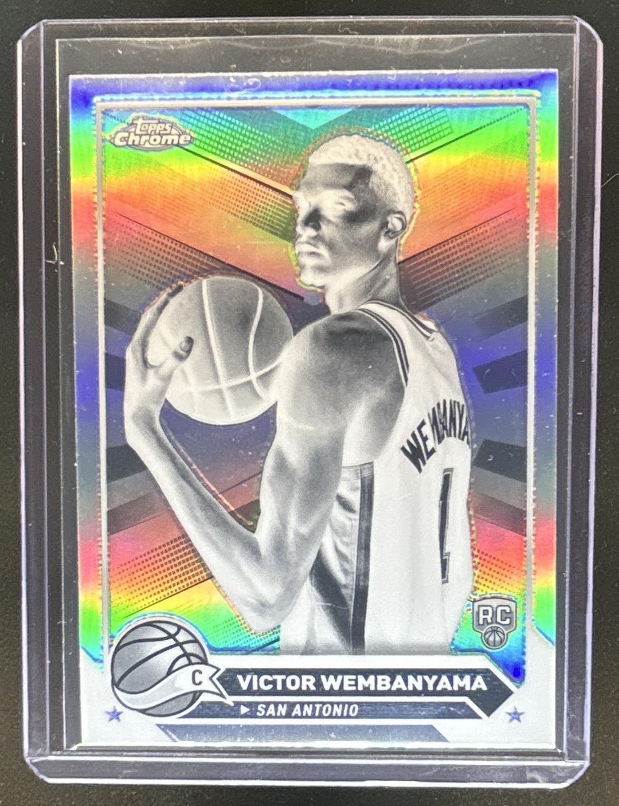2023-24 Topps Chrome Victor Wembanyama Negative Refractor Rookie RC #1 Spurs
