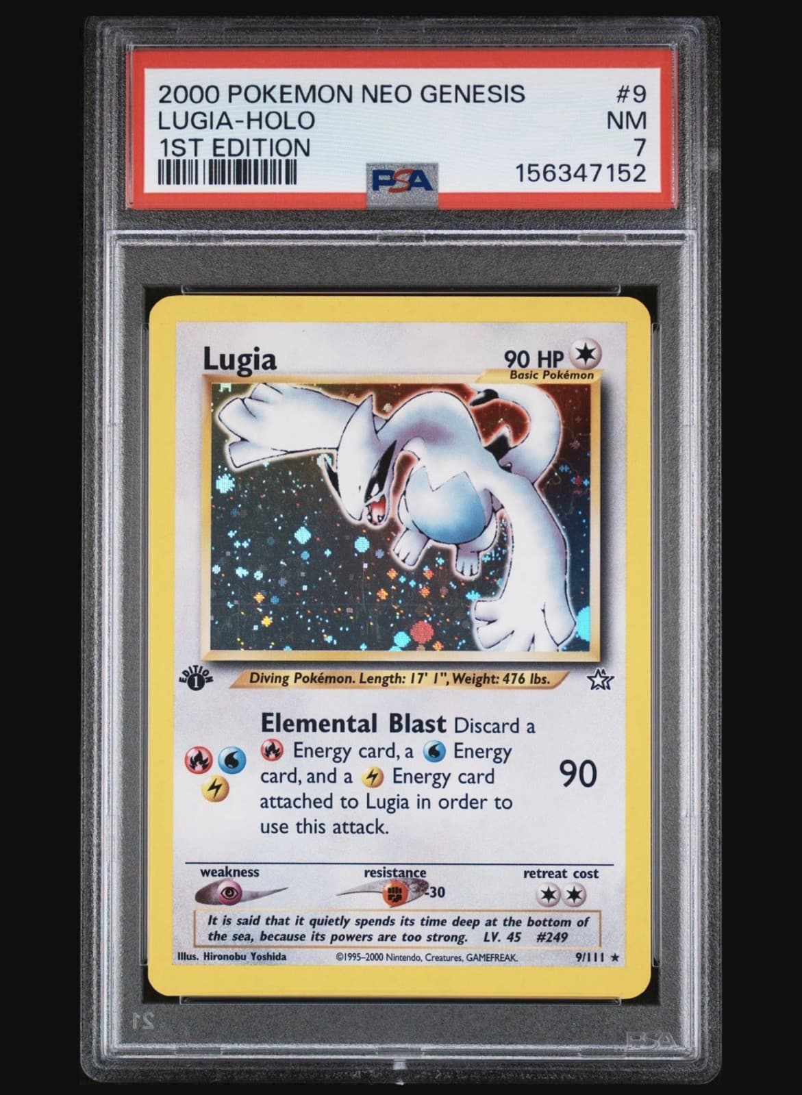 2000 Pokemon Neo Genesis 1st Edition #9 Lugia Holo - PSA 7 Near Mint