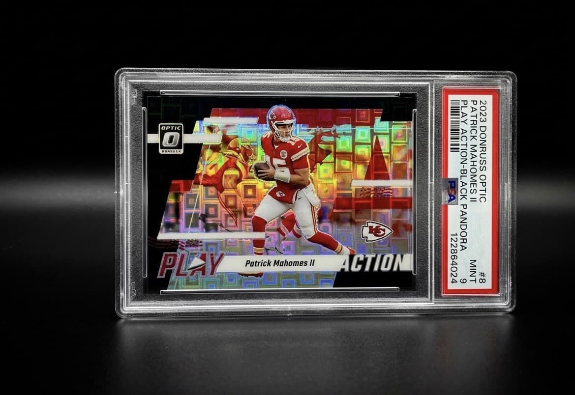 2023 Panini Donruss Optic Play Action Mahomes II Black Pandora Prizm /25