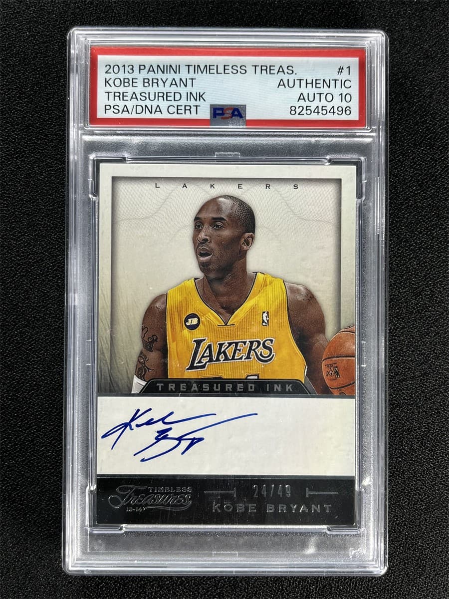 24/49 JSY# 1/1 2013 Timeless Treasures Kobe Bryant #1 Treasured Ink PSA 10 Auto