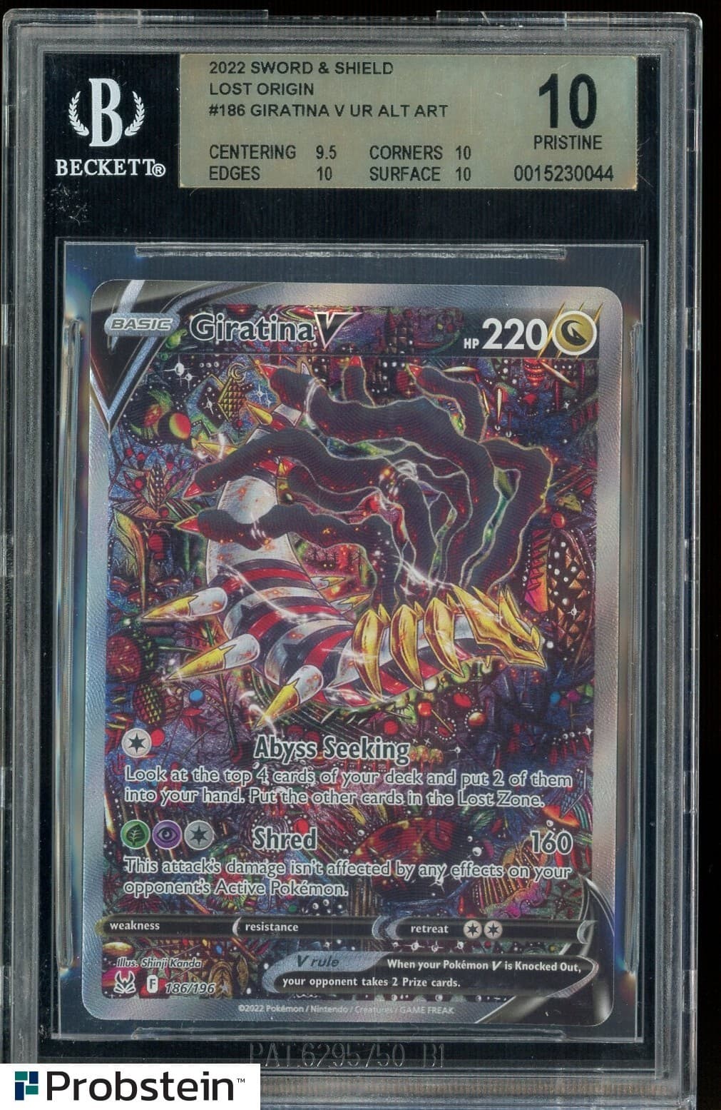 2022 Pokemon SWSH Lost Origin #186 FA Giratina V BGS 10 PRISTINE