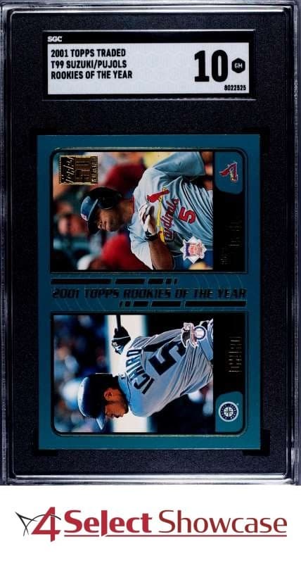 2001 Topps Traded Rookies of the Year #T99 Ichiro Suzuki-Albert Pujols Rc Sgc 10