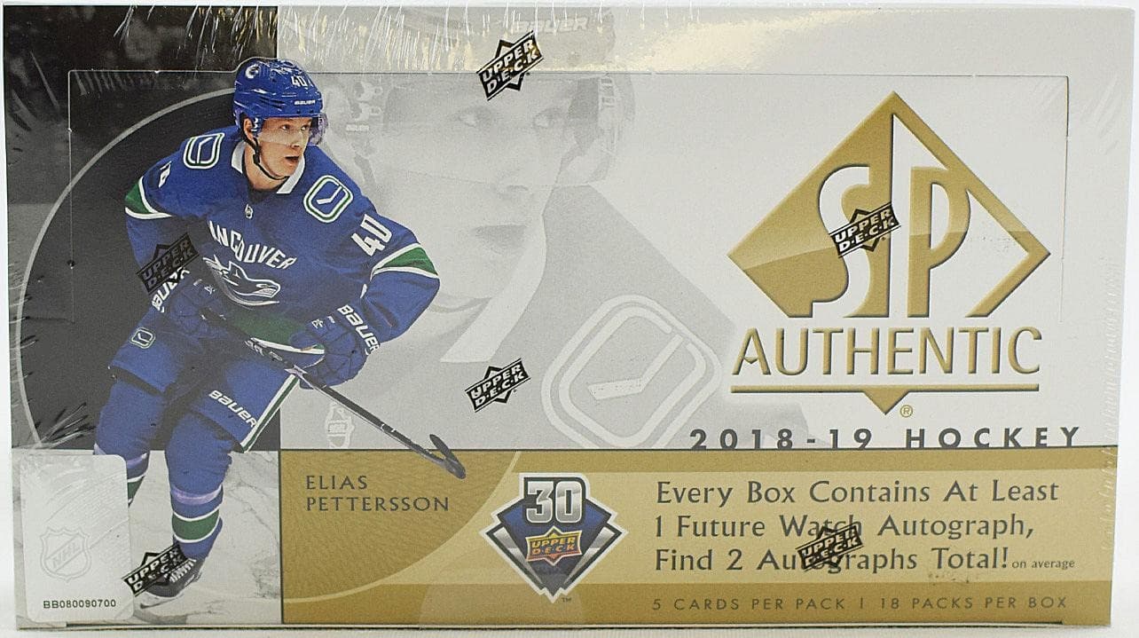 2018/19 Upper Deck Sp Authentic Hockey Hobby Box