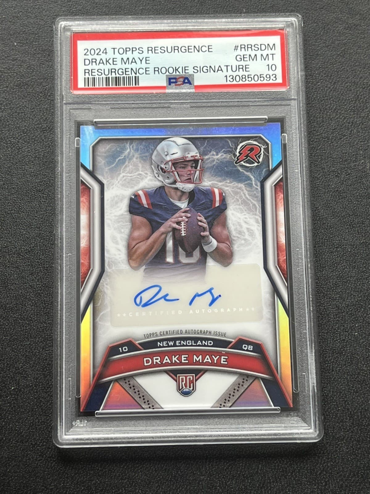 2024 Topps Resurgence Rookie Signatures Drake Maye Auto PSA 10 Patriots 
