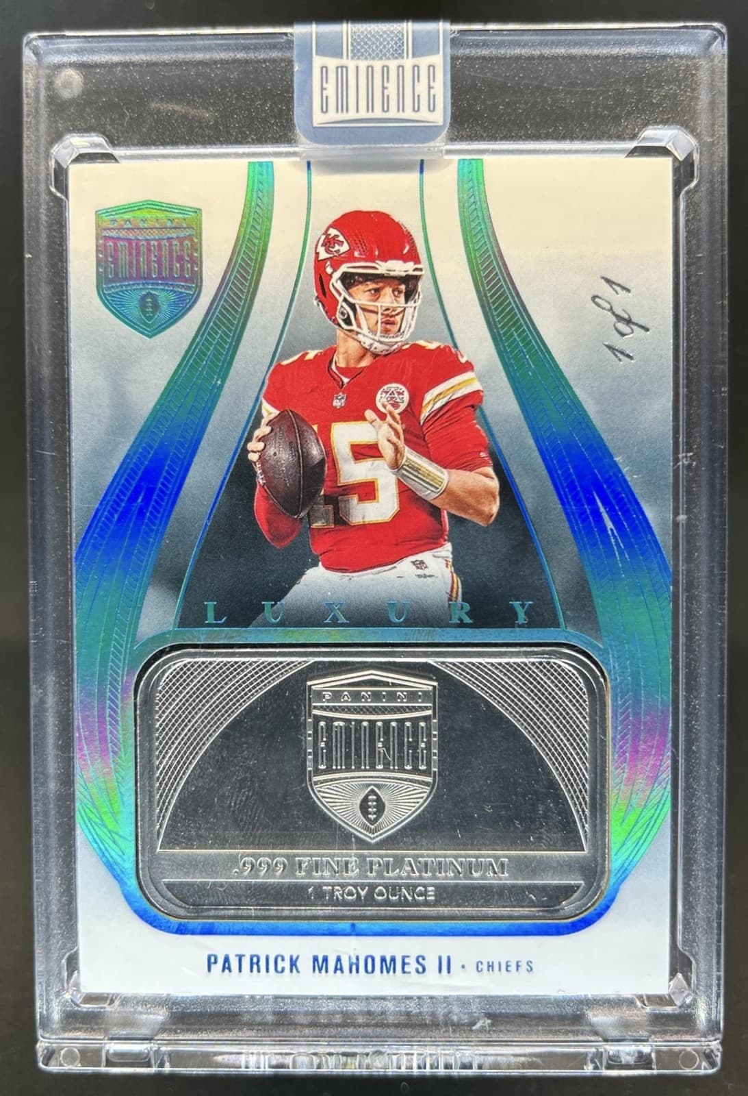 2024 Eminence Patrick Mahomes Luxury Platinum Bar #1/1 Chiefs