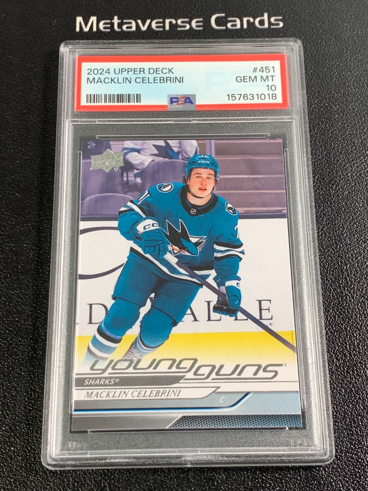 2024 Upper Deck Macklin Celebrini RC Young Guns PSA 10 #451