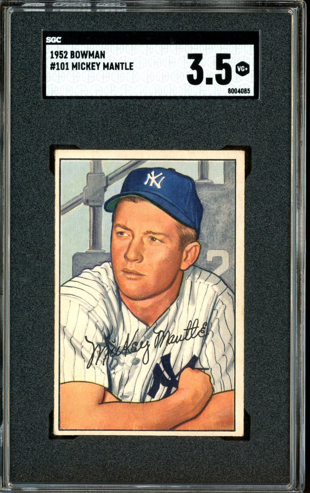 1952 Bowman #101 Mickey Mantle New York Yankees HOF SGC 3.5 VG+ ICONIC CARD