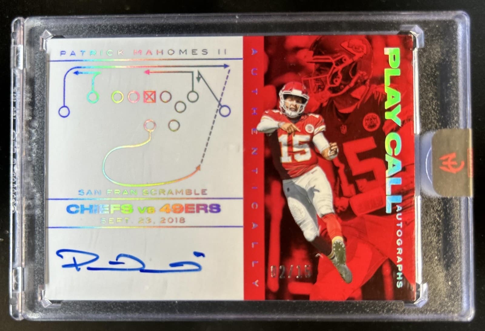 2025 Panini Authentically Mahomes Patrick II Play Call Auto #/15 Chiefs