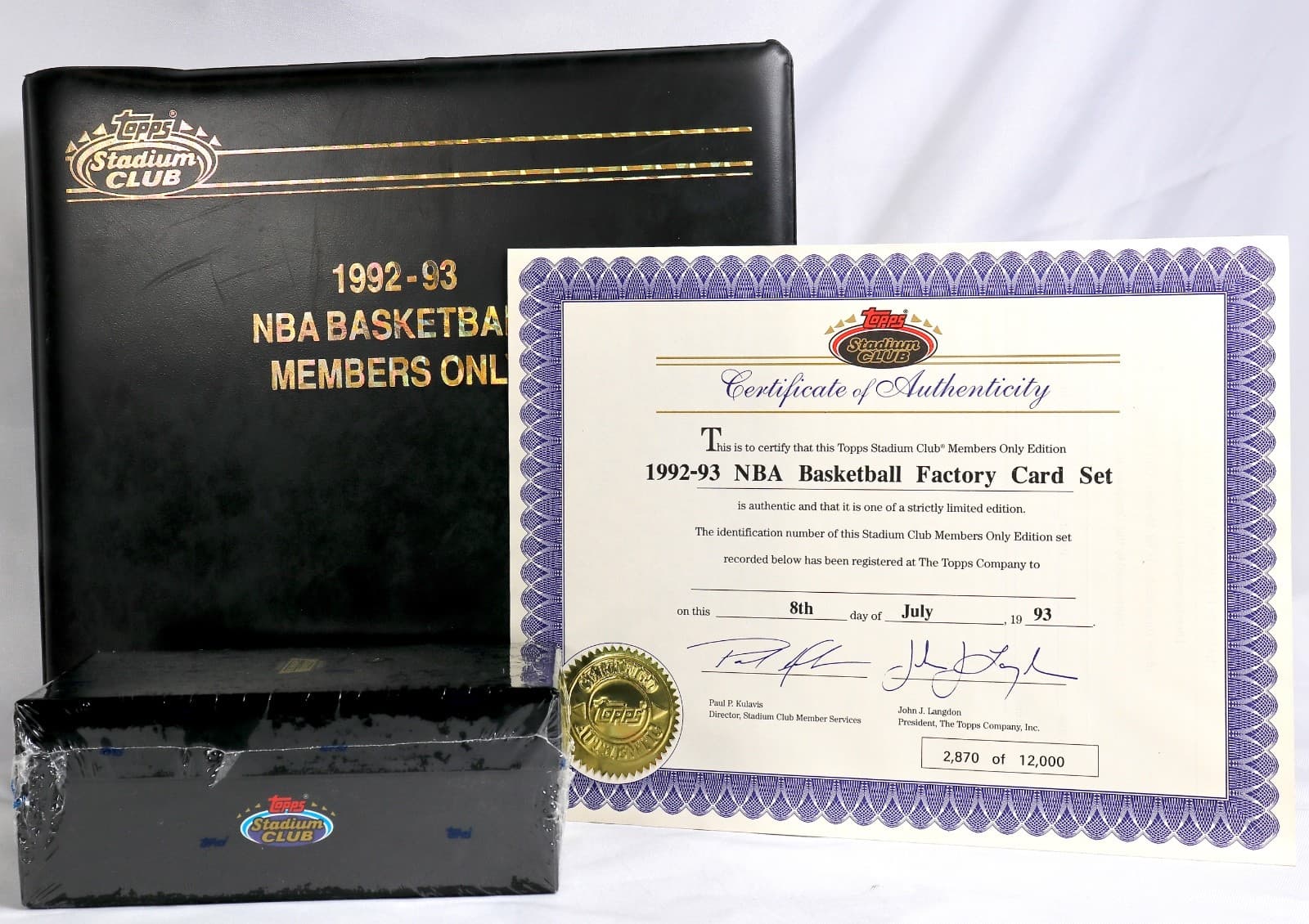1992-1993 Topps Stadium Club Basketball Beam Team Members Set 1 & 2 w/COA SEALED