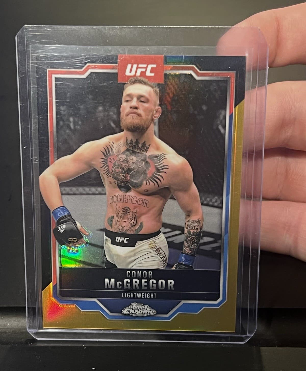 2025 Topps Chrome UFC Conor McGregor #101  True Black Gold Refractor 8/8 BOOKEND