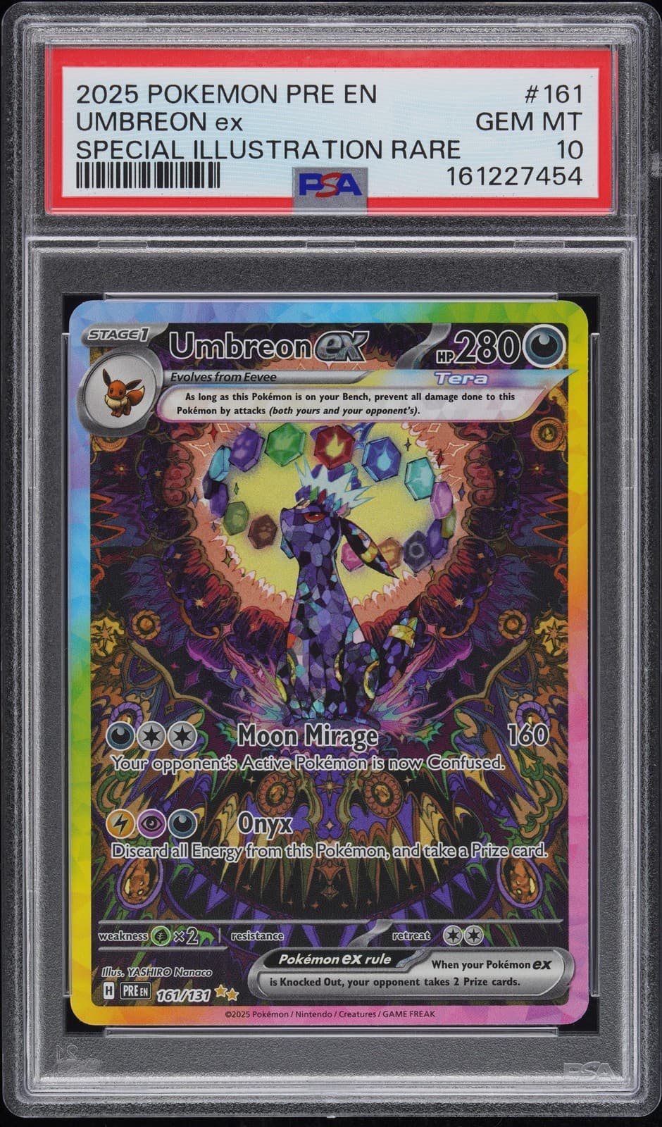 2025 POKEMON PRISMATIC EVOLUTIONS SPECIAL ILLUSTRATION RARE UMBREON EX PSA 10