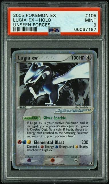 Pokemon Lugia Ex-Holo 2005 Ex Unseen Forces #105 Psa 9