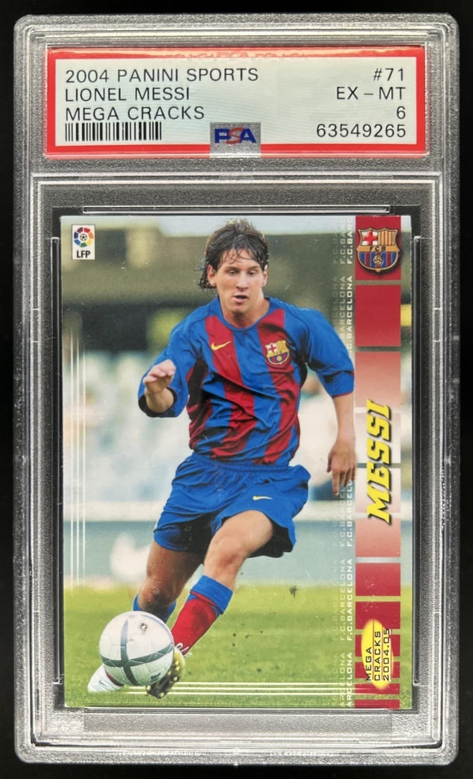 2004 Panini Megacracks Messi Rookie RC #71bis Barcelona PSA 6