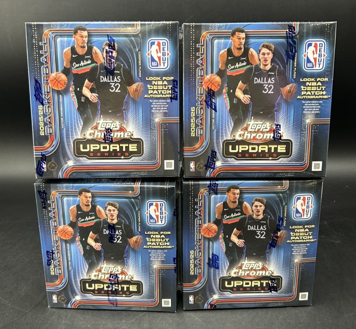 LOT (4) 2025-26 Topps Chrome Update Series Basketball Factory Sealed Mega Boxes