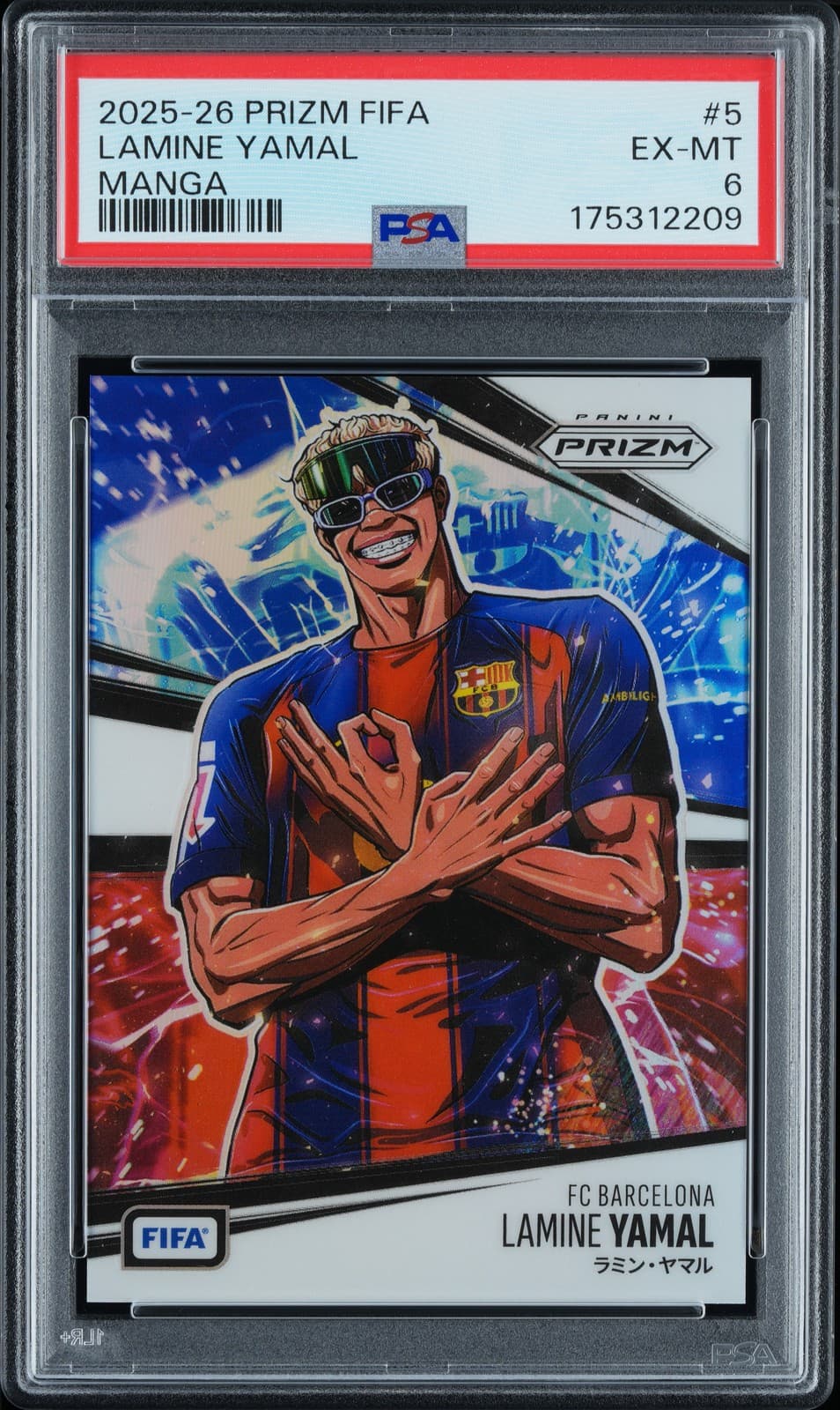 2025-2026 Panini Prizm Fifa Manga #5 Lamine Yamal Psa 6