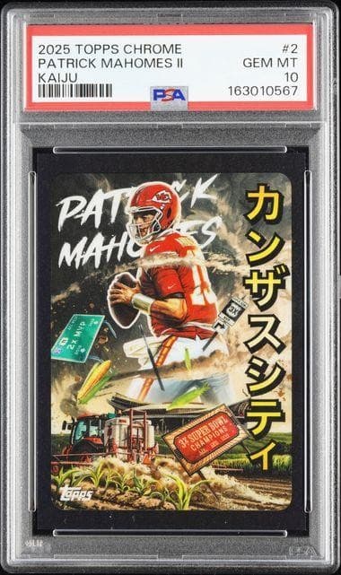 2025 Topps Chrome Patrick Mahomes II Kaiju #2 PSA 10