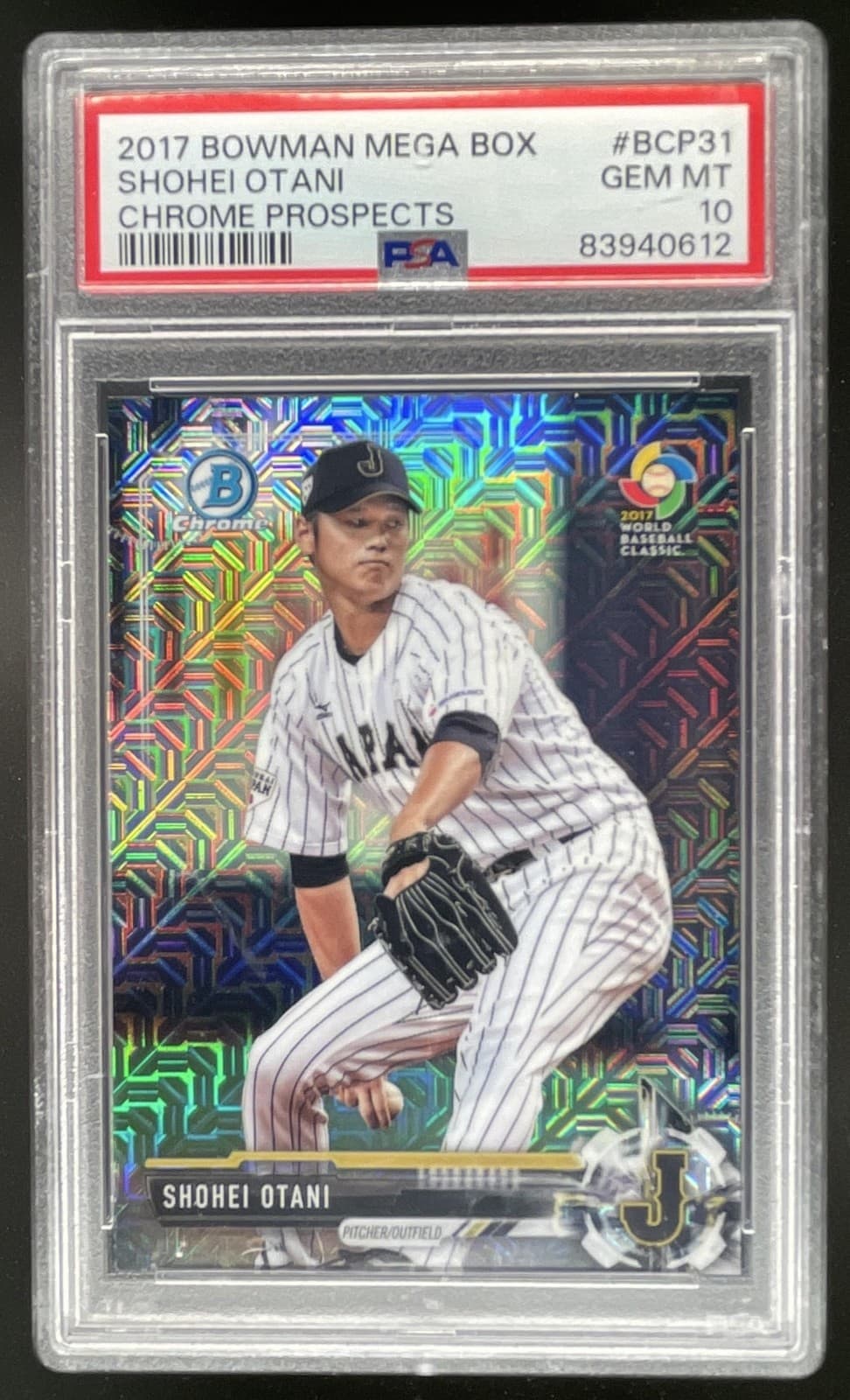 2017 Bowman Shohei Ohtani Mega Box Chrome Prospects Mojo Refractor #BCP31 PSA 10
