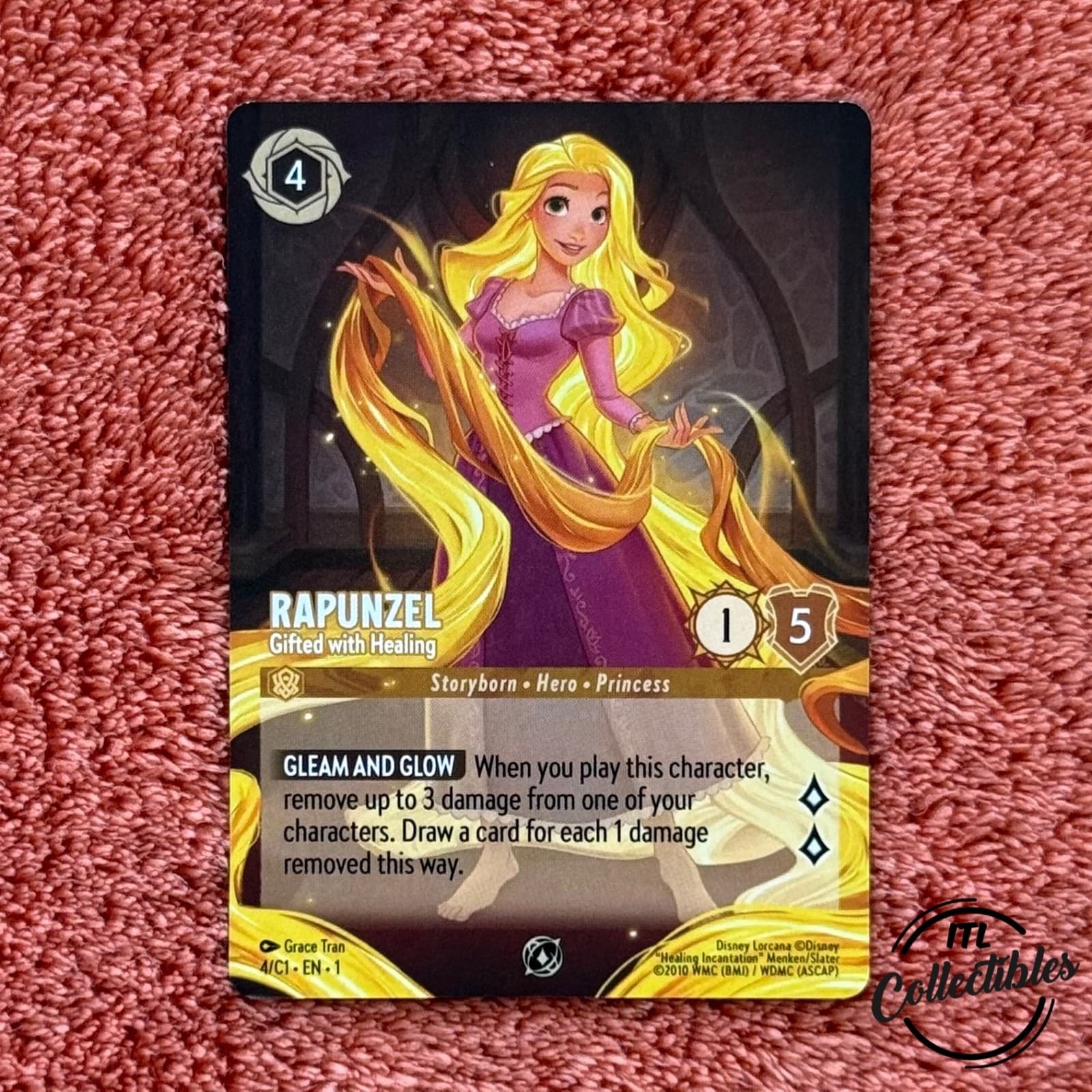 Disney Lorcana  Rapunzel Gifted with Healing 4/C1 | DLPC  Tournament Promo Card