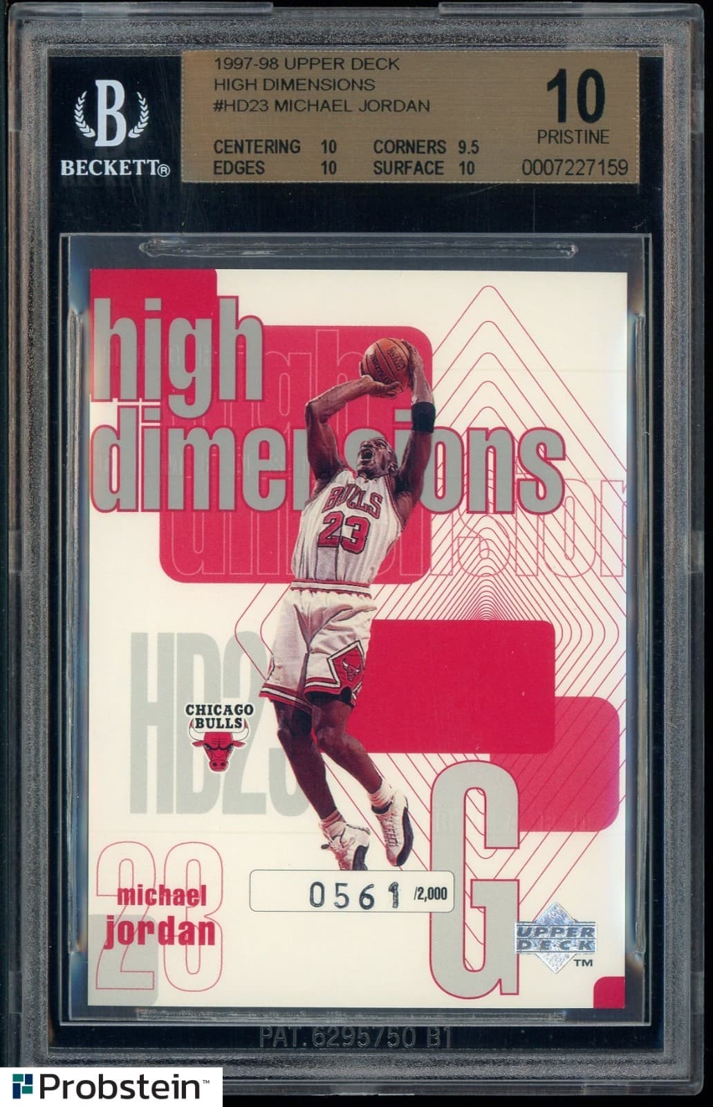1997-98 Upper Deck High Dimensions Michael Jordan Chicago Bulls HOF /2000 BGS 10