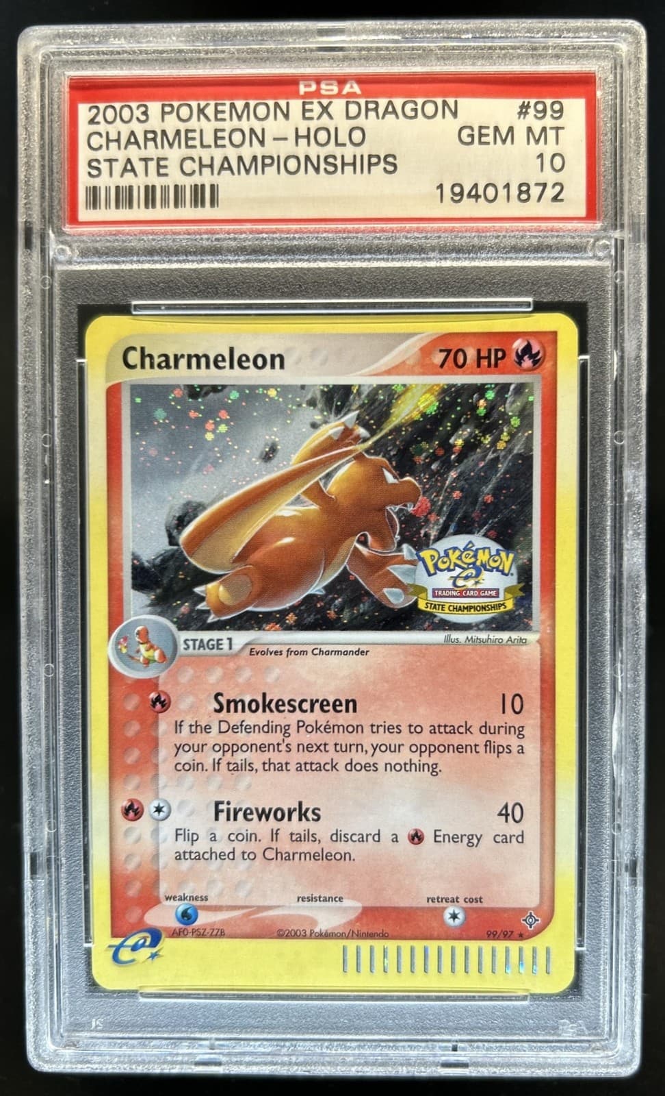 2003 Pokemon EX Dragon Charmeleon Holo State Championships #99 PSA 10 GEM MINT
