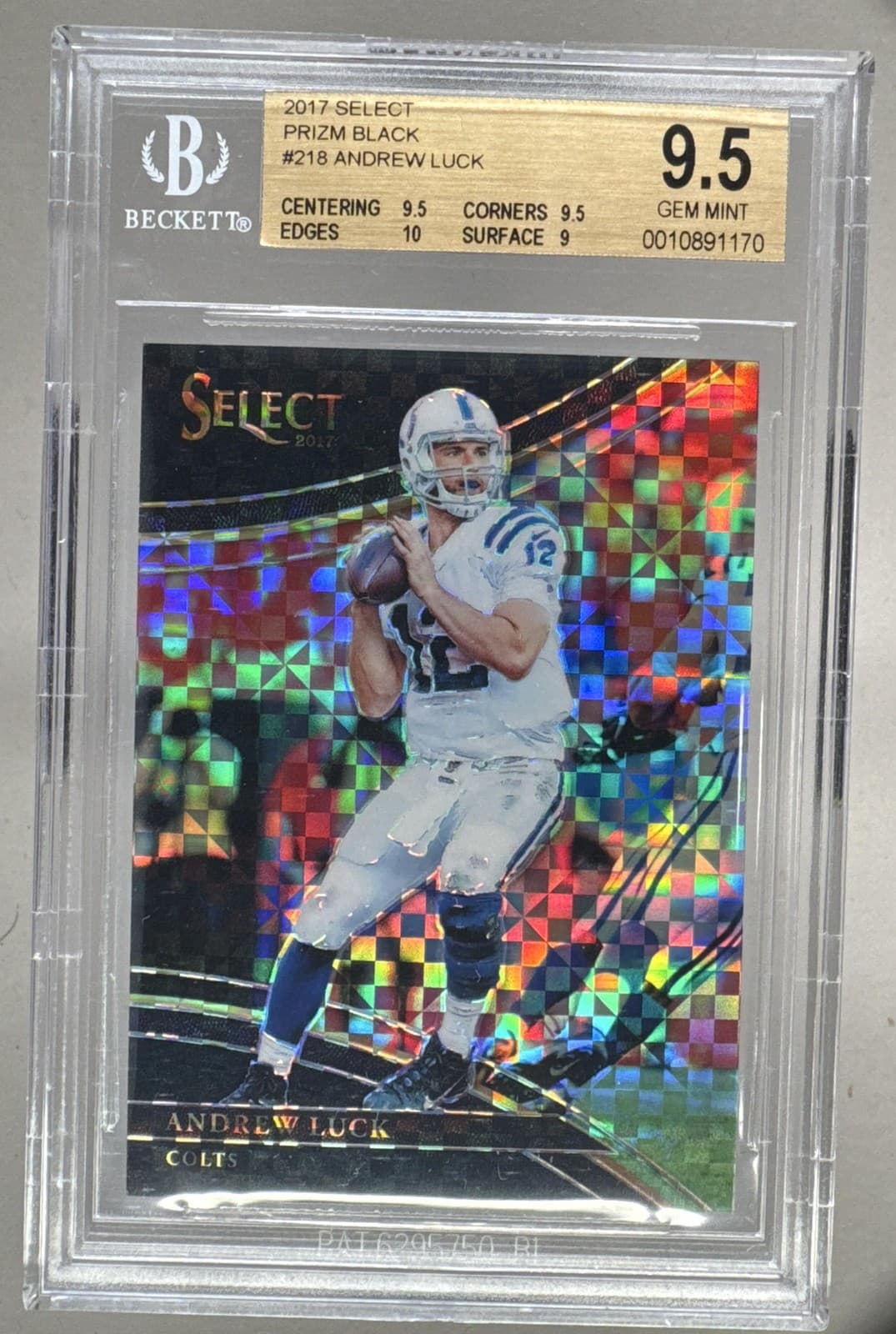 Andrew Luck 2017 Panini Select #218 Black Field Level 1/1 BGS 9.5