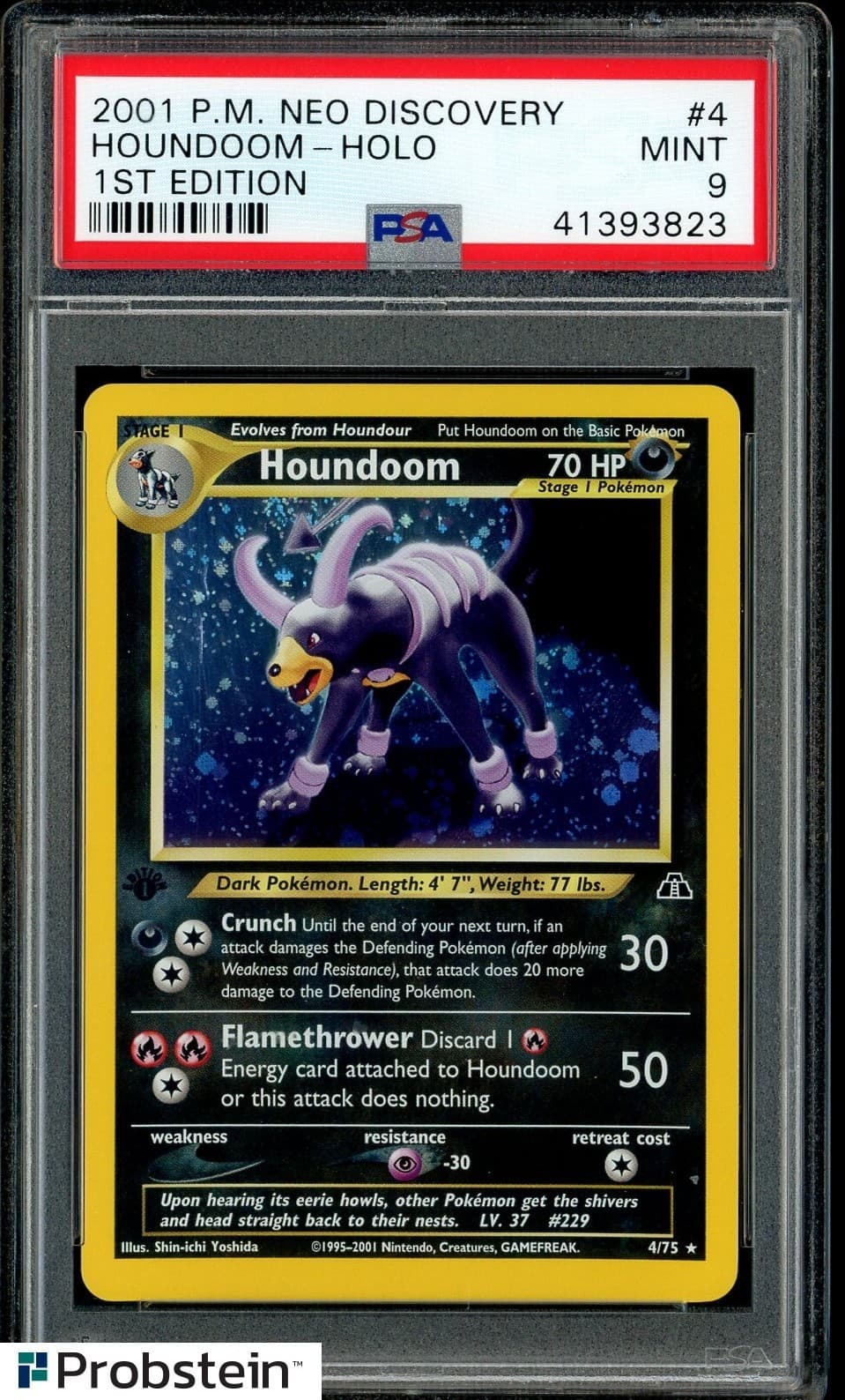 2001 Pokemon Neo Discovery #4 Houndoom Holo 1st Edition Psa 9 Mint