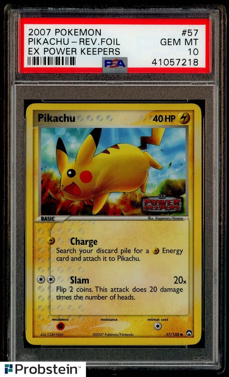2007 Pokemon Ex Power Keepers #57 Pikachu Reverse Foil PSA 10 GEM MINT