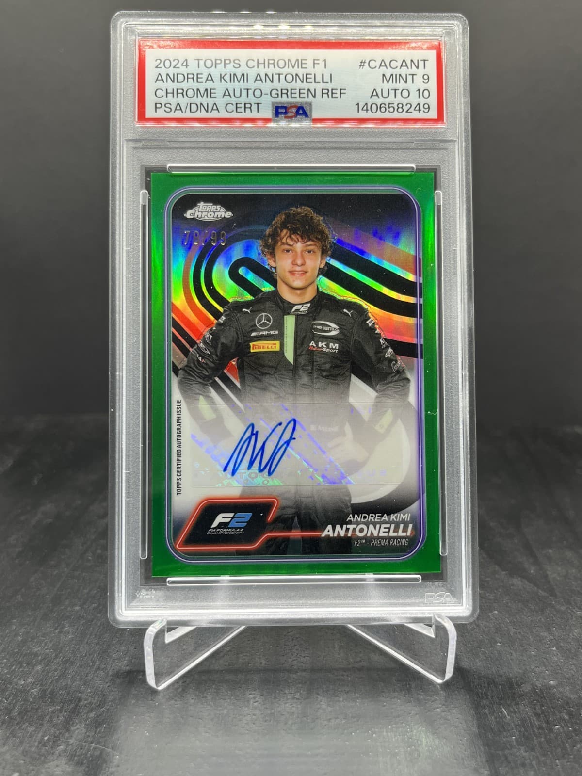 2024 Topps Chrome F1 Andrea Kimi Antonelli Auto Green 78/99 PSA 9 | 10 #CAC-ANT
