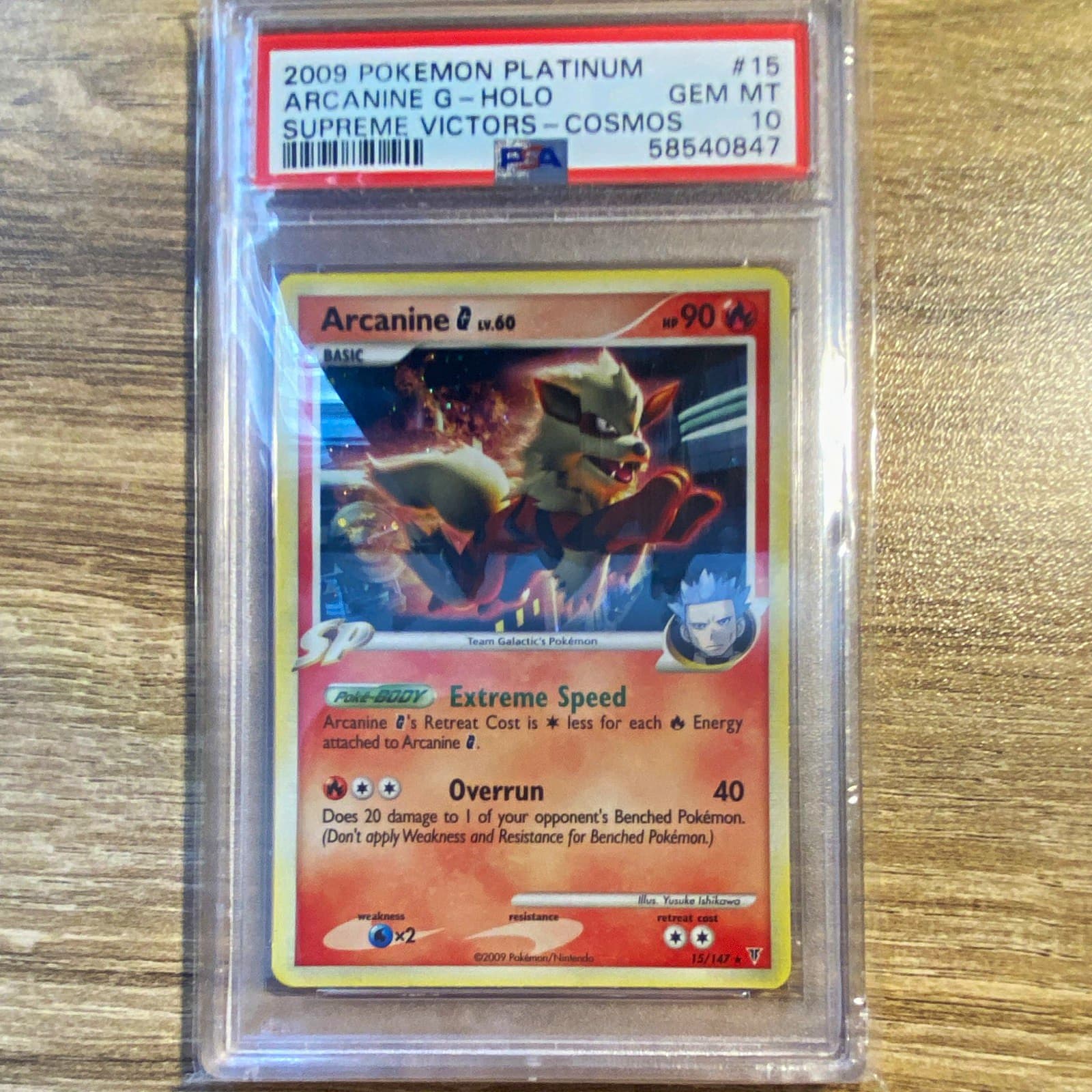 2009 Pokemon Supreme Victors Arcanine G cosmos holo 15/147 PSA 10