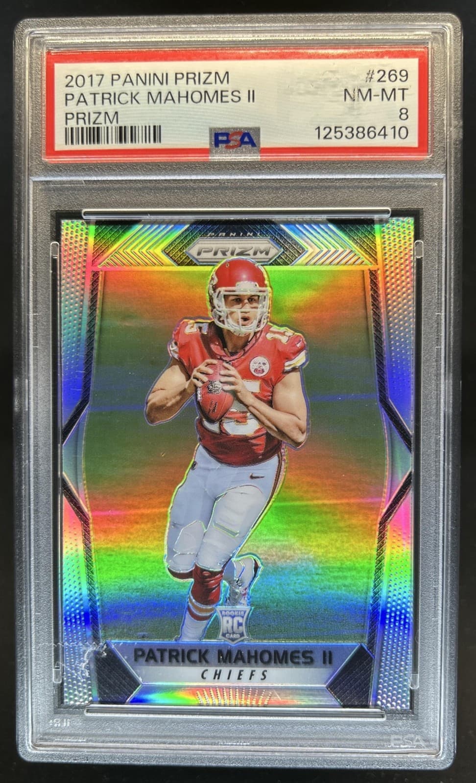 2017 Panini Prizm Patrick Mahomes II RC Rookie #269 Chiefs PSA 8