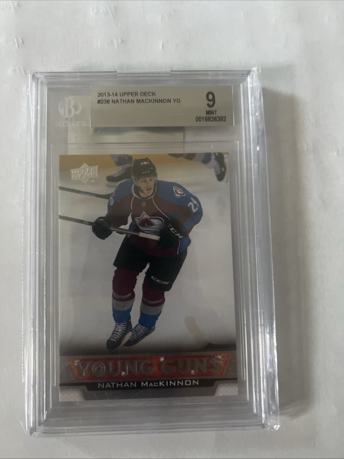2013-14 Upper Deck YoungGuns Nathan MacKinnon #238 BGS 9 MINT Rookie Avalanche⁠