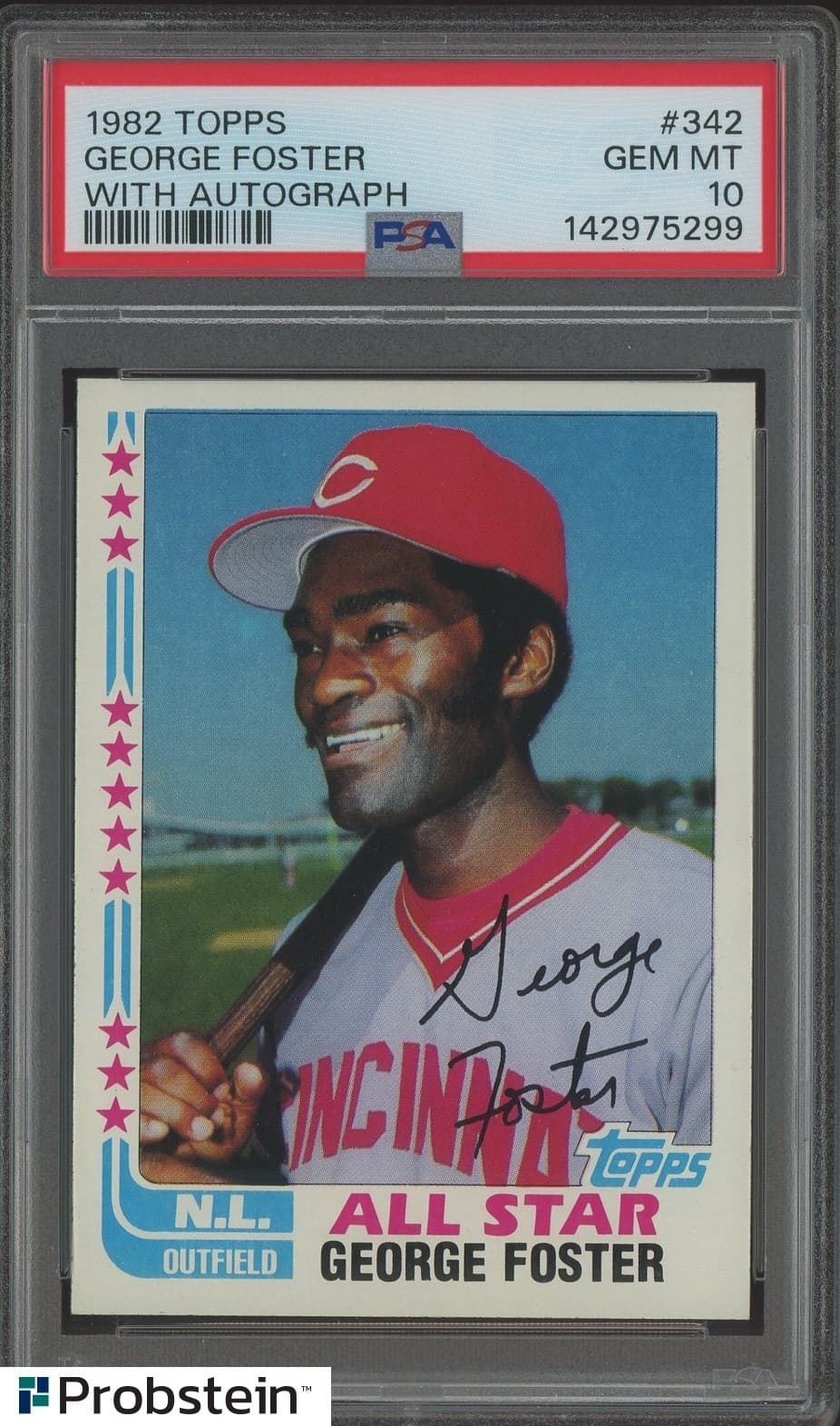 1982 Topps #342 George Foster Cincinnati Reds PSA 10 GEM MINT