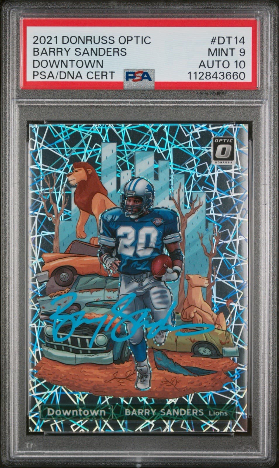 2021 Panini Donruss Optic Downtown #Dt14 Barry Sanders Psa 9 Dna 10 Auto 🦁
