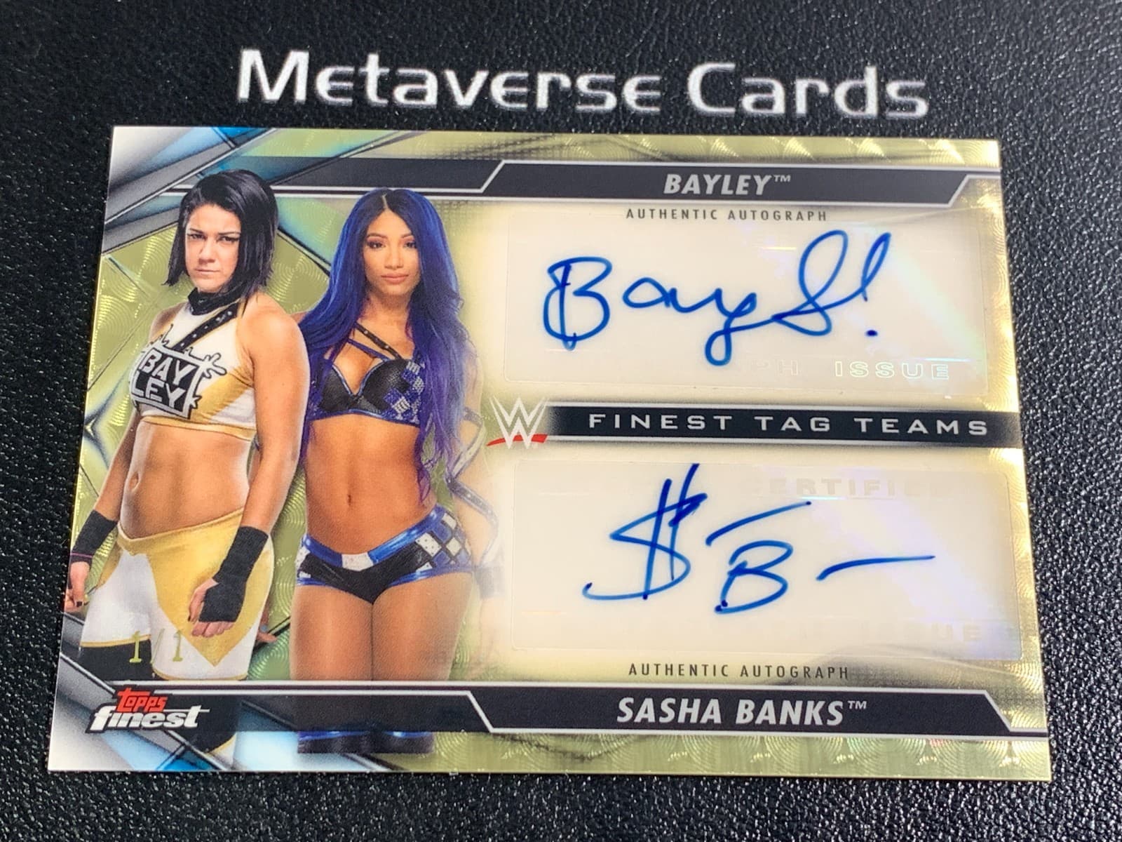 2020 Topps Finest WWE Tag Teams Bayley Sasha Banks Dual Auto Superfractor 1/1