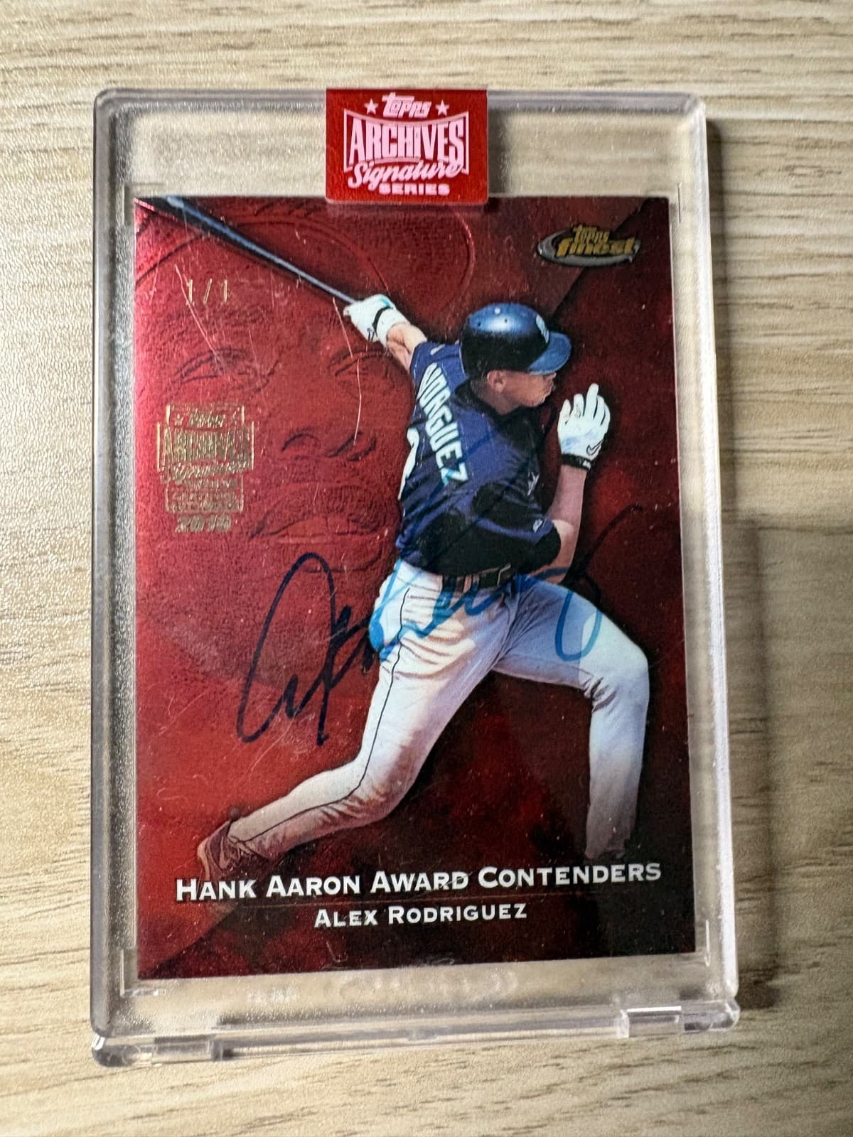 1/1 autographed Alex Rodriguez 1999 Seattle
