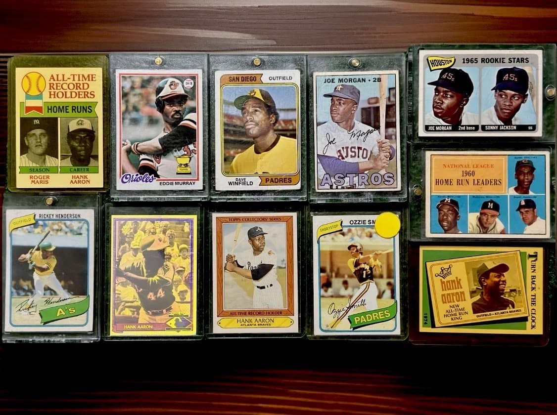 Topps Hank Aaron Joe Morgan RC Ricky Henderson RC MLB Vintage Baseball Cards Lot