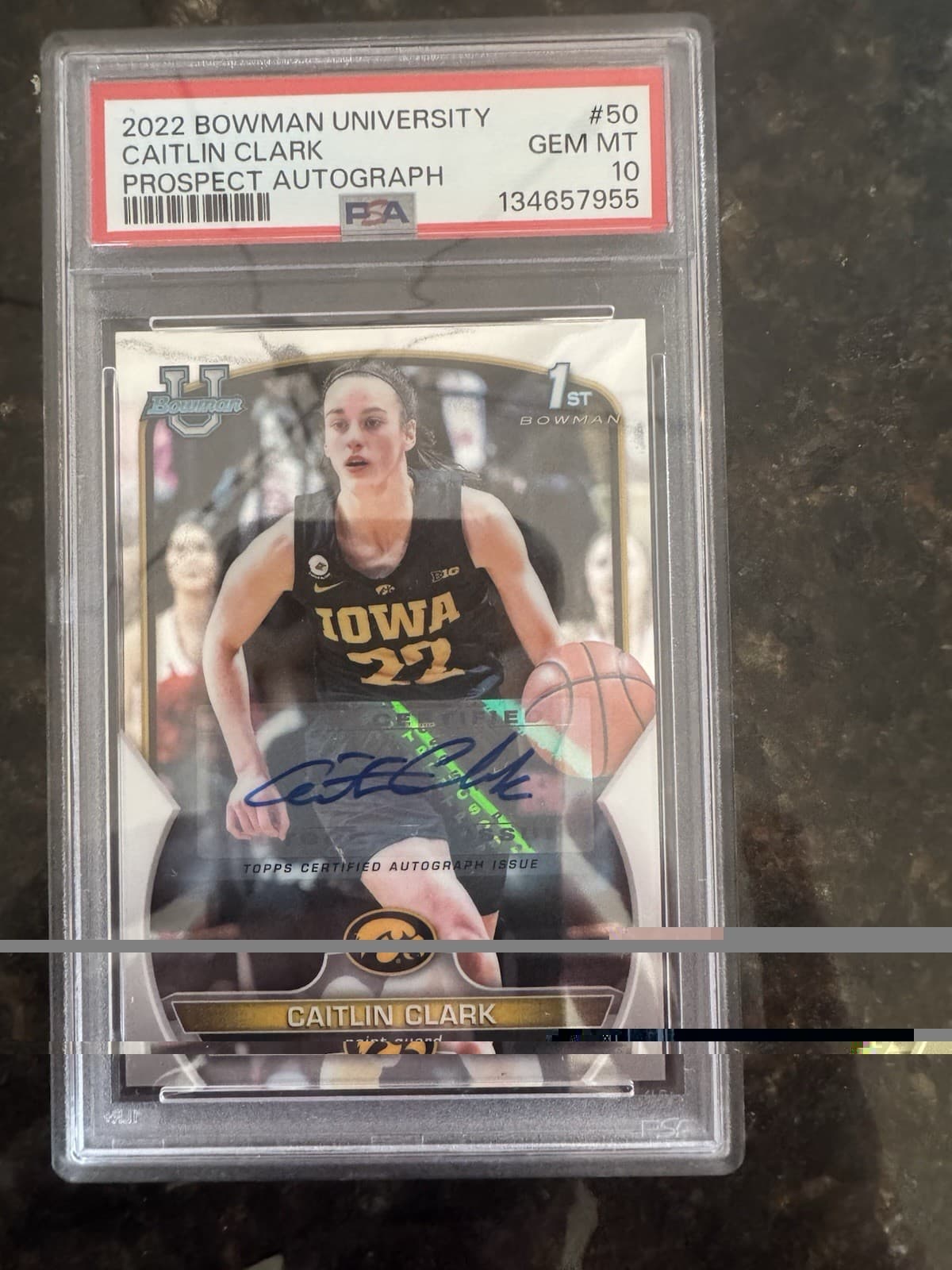 2022-23 Bowman University Chrome - Caitlin Clark #50 (RC) Auto PSA 10!!!!