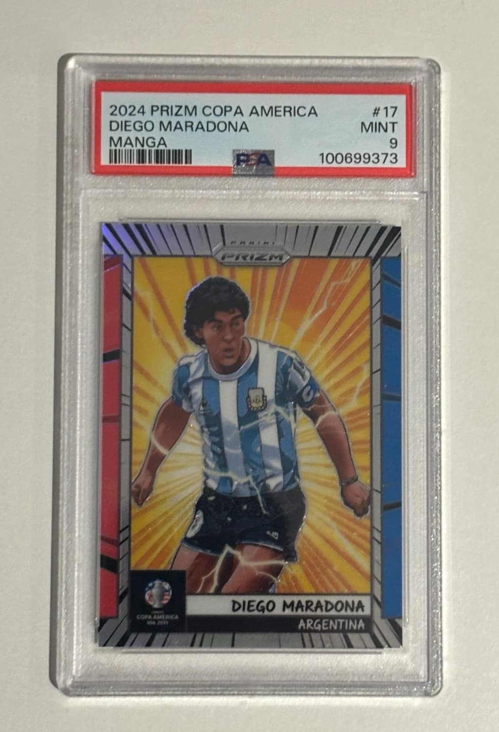 2024 Panini Prizm CONMEBOL Copa America - Manga Diego Maradona #17 psa 9