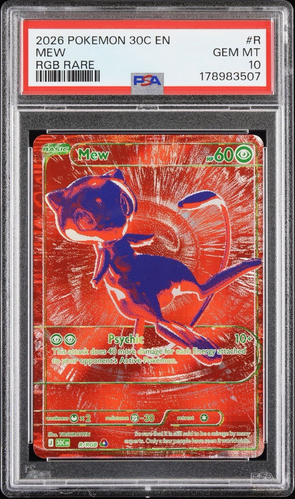 2026 Pokemon 30c En-30th Celebration Rgb Rare #R Mew Psa 10💎🔥🔴