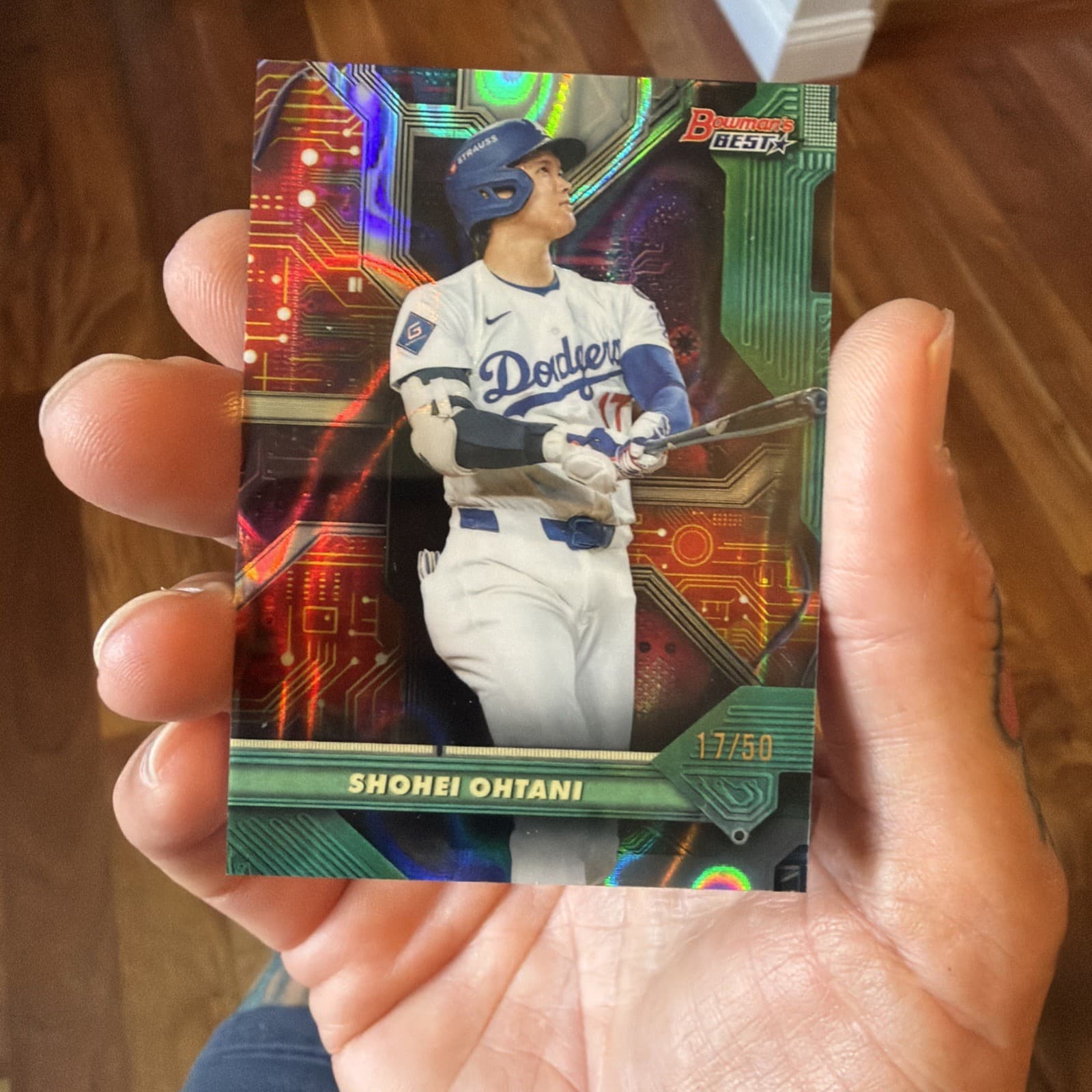 2025 Bowman's Best Shohei Ohtani 17/50 Circuitry Lava Refractor JERSEY MATCH 🔥 