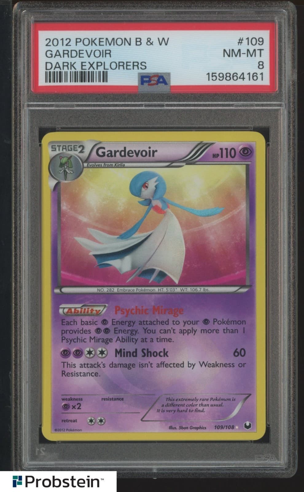 2012 Pokemon B & W Dark Explorers #109 Gardevoir PSA 8 NM-MT
