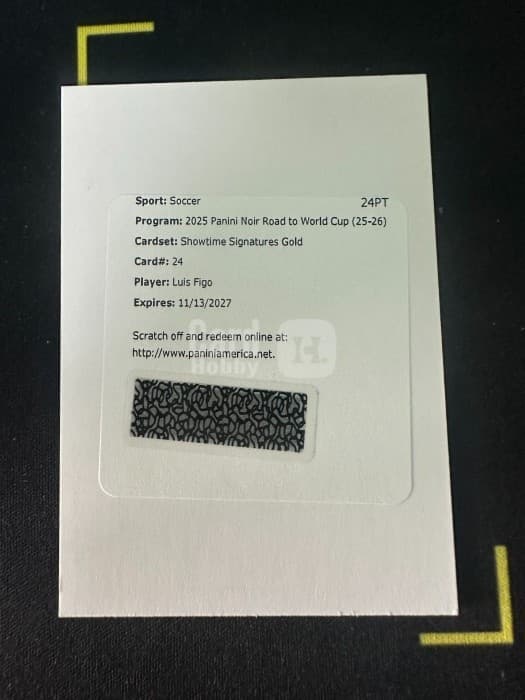 2025 Noir Road to World Cup Showtime Signatures Gold /10 Luis Figo