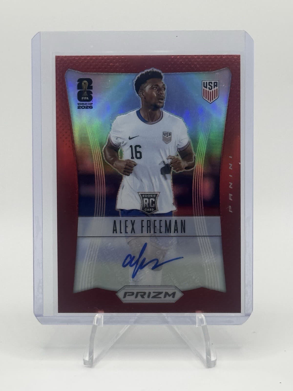 Panini Prizm FIFA World Cup 2026 Alex Freeman Autograph Auto Rookie RED /49 USA