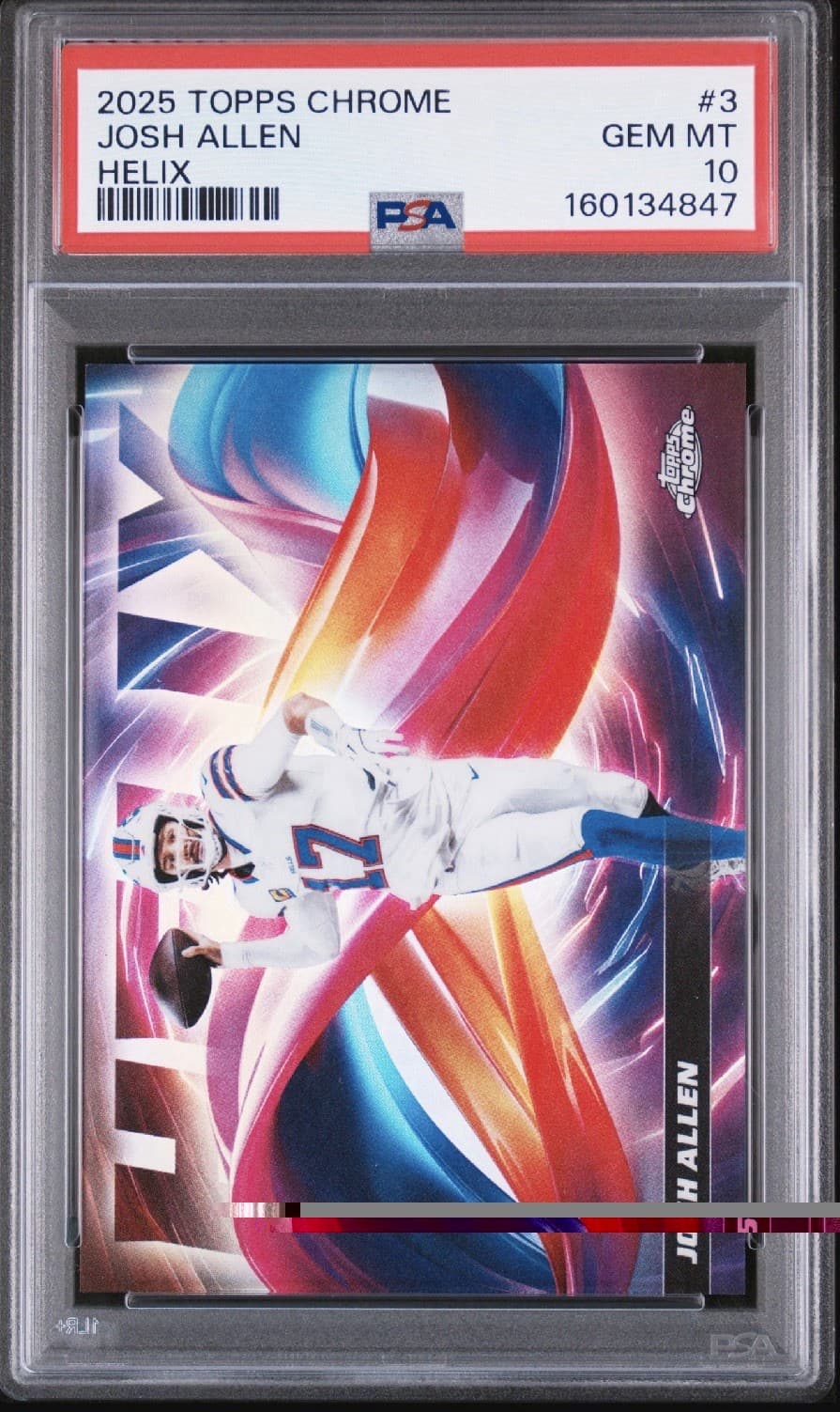Topps 2025 Chrome Football Helix Josh Allen Bills #3 PSA 10 Gem MT